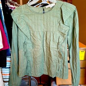 Olive green cotton blouse